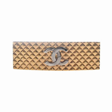 CHANEL matelasse here mark barrette gold metal