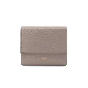 CELINE Small Trifold Wallet Leather Gray 10B573BEL
