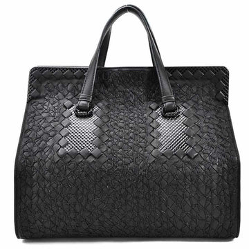 Bottega Veneta Handbag Intrecciato Black Leather Ladies