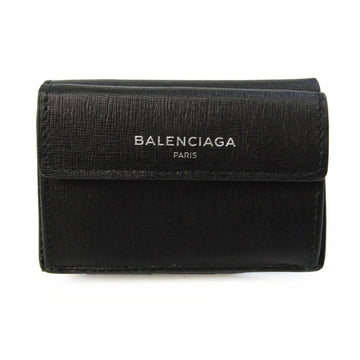 BALENCIAGA Essential Mini Wallet 410133 Women's Leather Wallet [tri-fold] Black