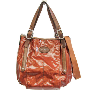 TOD'S G-line Women's Leather,PVC Handbag,Shoulder Bag Brown,Dark Brown