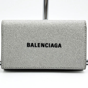 BALENCIAGA Key Case 6 Rows CASH SPARKLING Silver Glitter Bicolor Men's Women's Fashion Chain Accessories