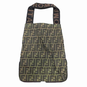 FENDI Zucca Bag Nylon Folding Handbag Tote Eco Compact Jacquard Leather Khaki