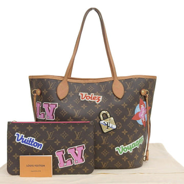 LOUIS VUITTON Monogram Neverfull MM Patches Collection Print Tote Bag M43988