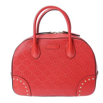 GUCCI Bright Diamante Studs Red 354224 Women's Leather Handbag