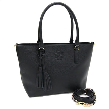 TORY BURCH tote bag black leather ladies chain shoulder