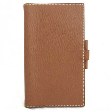 HERMES notebook cover leather brown unisex