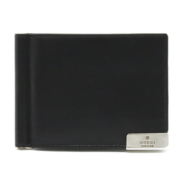 GUCCI bi-fold wallet money clip type bill leather black 162774