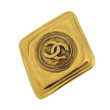 CHANEL Coco Mark Diamond Brooch Gold Ladies