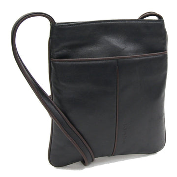 LOEWE Shoulder Bag Black Dark Brown Lambskin Pochette Small Mini Women's