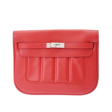 HERMES Berlinne 28 Rouge Cazac Palladium hardware P stamp [circa 2012] Women's Vaux Swift Shoulder Bag