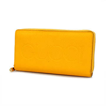 GUCCIAuth  Bi-fold Long Wallet Gold Hardware Women's Leather Yellow