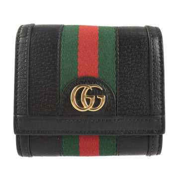 GUCCI Ophidia Folio Wallet 598662 Leather Black GG Compact