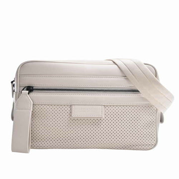 BOTTEGA VENETA Leather Perforated Body Bag Belt - White