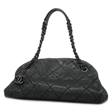 CHANELAuth  Mademoiselle Bowling Bag Chain Shoulder Women's Leather Handbag