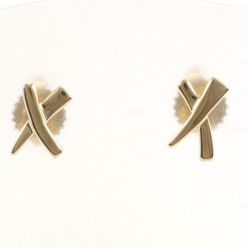 TIFFANY kiss K18YG earrings total weight about 1.5g jewelry