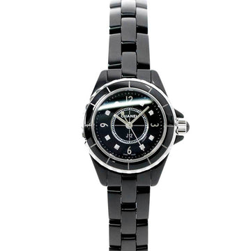 CHANEL J12 29mm H2569 ladies watch 8P diamond black ceramic quartz