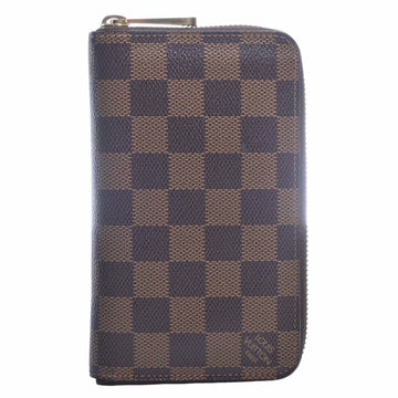 LOUIS VUITTON Damier Zippy Round Wallet N60028 Brown Women's