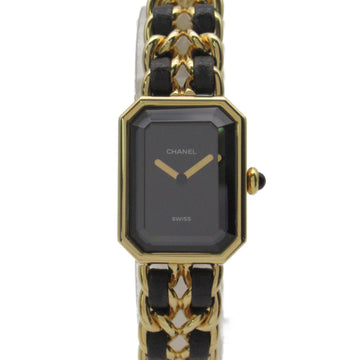 CHANEL Premiere XL Wrist Watch Watch Wrist Watch H0001 Quartz Black Gold Plated Leather belt H0001