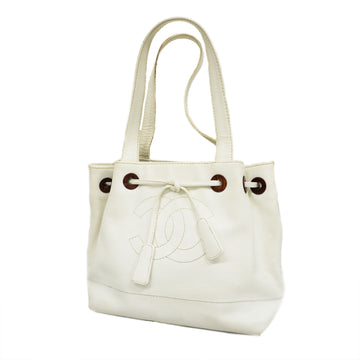 CHANELAuth  Tote Bag Women's Caviar Leather Tote Bag White