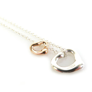 TIFFANY&Co. Necklace Open Heart Extra Mini Silver 925/K18 Gold x Women's