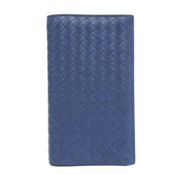 Bottega Veneta Intrecciato 316005 Men's Leather Long Wallet (bi-fold) Blue