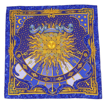 HERMES Scarf Muffler Carre 90 CARPE DIEM Enjoy the day Sun 100% Silk Women's Multicolor