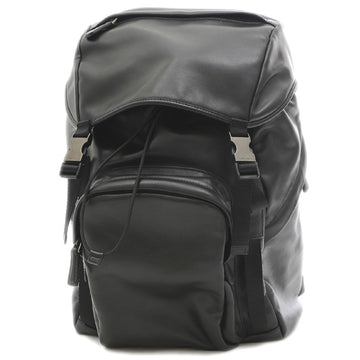 PRADA Backpack Rucksack All Leather Black