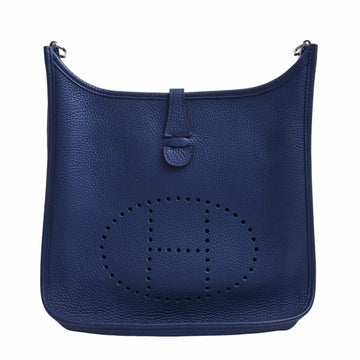 HERMES Taurillon Clemence Evelyn 3 PM Shoulder Bag Navy Ladies