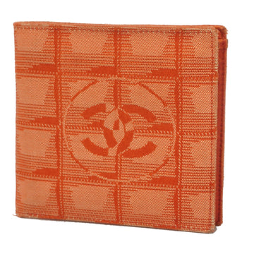 CHANELAuth  New Travel Line Bi-fold Wallet Nylon Canvas Wallet [bi-fold] Red