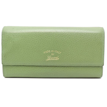 GUCCI Swing Continental Women's Long Wallet 376186 Leather Green