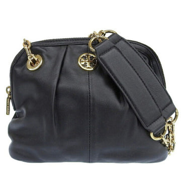 TORY BURCH Leather Chain Shoulder Bag Black Ladies