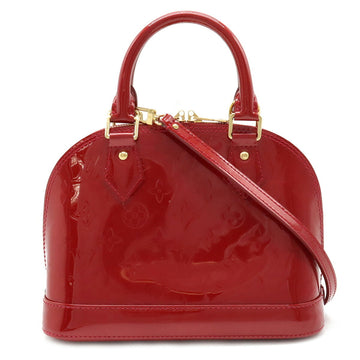 LOUIS VUITTON Monogram Vernis Alma BB Handbag Shoulder Bag Pomme d'Amour Red M91606