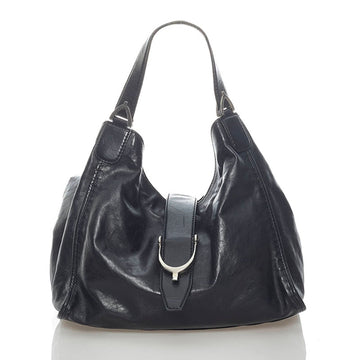 Gucci Soft Stirrup Shoulder Bag 296856 Black Leather Ladies GUCCI