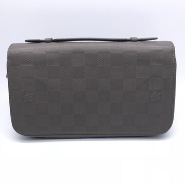 Louis Vuitton Zippy L Men's Long Wallet N62251 Damier Anfini Gray