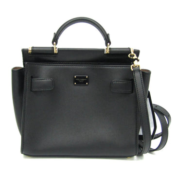 DOLCE & GABBANA Sicily Women's Leather Handbag,Shoulder Bag Black