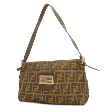 Fendi Zucca Shoulder Bag Women's Nylon Canvas Shoulder Bag Brown