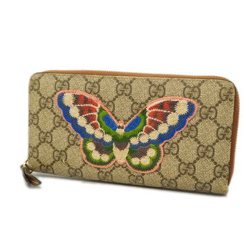 GUCCIAuth  Gold Hardware Women's GG Supreme Long Wallet 456863 Beige