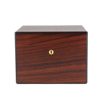 HERMES Cigar Box Case Wood Brown Gold Metal Fittings Hygrometer Humidifier box