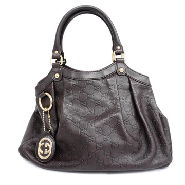 GUCCI tote bag sima 211944 leather brown gold hardware ladies