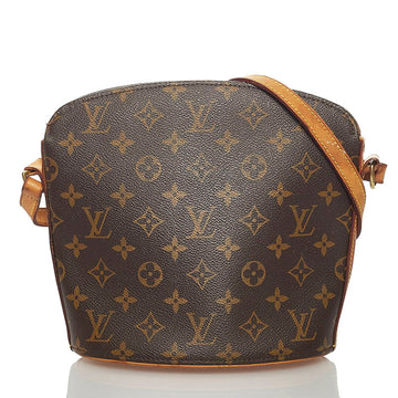 Louis Vuitton Monogram Drouot Shoulder Bag M51290 Brown PVC Leather Ladies LOUIS VUITTON