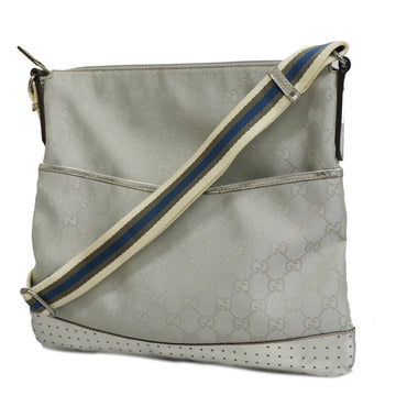 Gucci GG Canvas Shoulder Bag 145857 Women's Shoulder Bag Silver