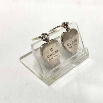 GUCCI Heart Earrings TRADEMARK HEART Silver 925 223993 J8400 8106 Plate Accessories Jewelry Ladies