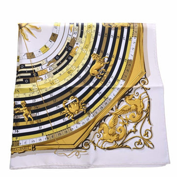 HERMES Silk Carre 90 DIES ET HORE Scarf White/Multicolor Women's