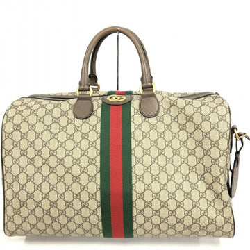 Gucci Boston Bag Beige Offidia GG Supreme 547953 Drum