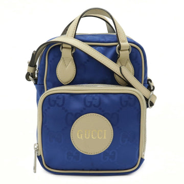 Gucci Off The Grid Shoulder Bag Pochette Handbag Nylon Canvas Leather Blue Beige 625850