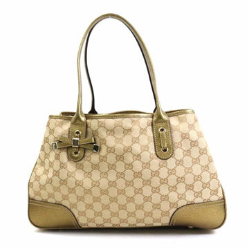 GUCCI Shoulder Bag GG Canvas Canvas/Leather Beige/Gold Women's 163805