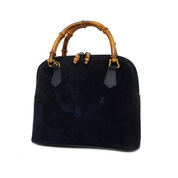 GUCCI handbag bamboo 000 2214 0290 suede navy gold hardware ladies