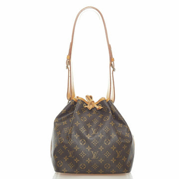 Louis Vuitton Monogram Petite Noe One Shoulder Bag M42226 Brown PVC Leather Ladies LOUIS VUITTON