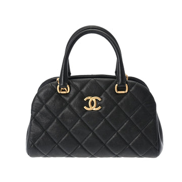 CHANEL Matelasse Bag Black AS3893 Women's Caviar Skin Handbag